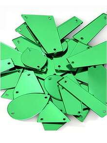 50 piezas de formas aleatorias con doble orificio, espejos acrílicos de colores múltiples para manualidades DIY, accesorios de moda, parches de lentejuelas - Multicolor - Ver 3