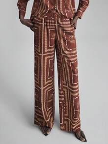 Ontre Conjunto de pijama de dos piezas con top de manga larga y pantalones, estilo bohemio, adecuado para el transporte urbano, casual de negocios, atuendo de oficina, atuendo de maestro, elegante atuendo de vacaciones, otoño/invierno