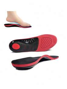 1 Pair EVA Arch Support Insoles - Shock Absorbing, Comfortable Athletic Inserts With Textured Red & Black Design, 210+ Lbs Load Capacity For Sneakers, Boots - Perfect For Running, Hiking, Work Shoes, Shoe Insoles, Athletic Support|Ergonomic Design|Eva Insole - Red - View 3