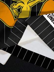 LOONEY TUNES X SHEIN Áo thun tay ngắn cổ tròn họa tiết hoạt hình sọc thường ngày cỡ lớn mùa hè - trắng - Xem 6