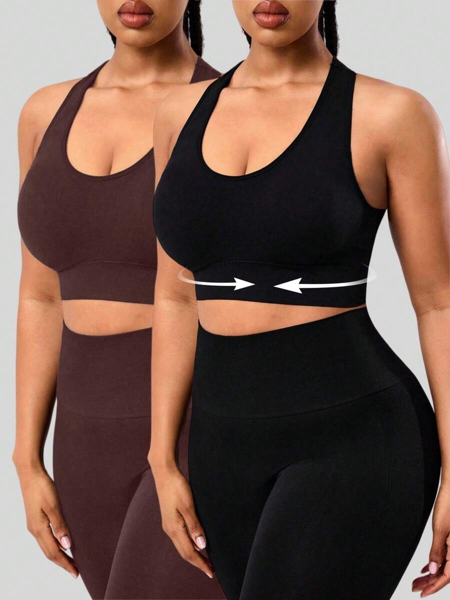 Easithlete 大码无缝工字背运动文胸 - 彩色 - 查看 1