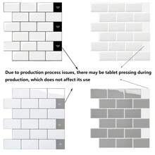 10/20 Sheets Kitchen Backsplash 3D Glossy Subway Peel And Stick Wall Tile Sticker Wallpaper - Multicolor - View 1