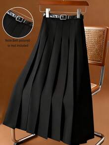 GlowEve CURVE 大码女式纯色百褶休闲/工作裙