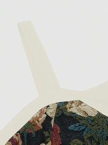 Sweetra 大码印花拼布紧身胸衣系带喇叭袖连衣裙 - 杏色 - 查看 5