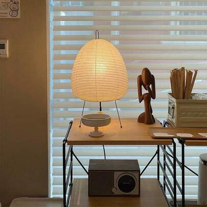 Teckwe 纸灯，床头或书桌用的宣纸灯罩，日式灯笼装饰，为任何房间营造温暖舒适的氛围 - 美国插头