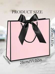1/5pcs-Landscape-Style Kraft Paper Gift Bags, Shopping Bags, Packaging Bags With Handles, Bow-Decorated Handbags, Trick Or Treat, Halloween, White Large-Capacity Paper Bags, Halloween, Thanksgiving, Christmas, New Year, Wedding, Birthday Gift Packaging Bags - Multicolor - View 33