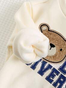 Cozy Pixies 2件套男婴小熊刺绣圆领长袖卫衣和运动裤套装，适合秋冬季节，男婴冬季服装套装，带小熊图案的男童卫衣套装，男婴休闲装 - 彩色 - 查看 7