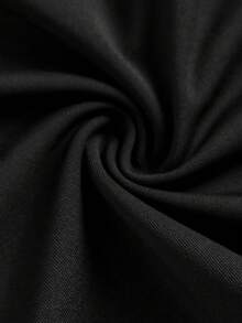 SHEIN Girlism 3 件套青少年女孩秋冬黑色针织连帽衫，心形和脸部印花，黑色图案背心，仿牛仔工装裤