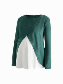 SHEIN 休闲宽松长袖哺乳上衣 - 彩色 - 查看 8