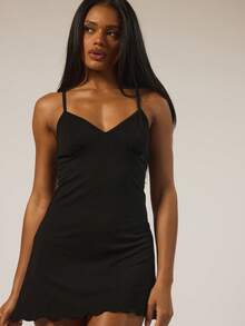 MUSERA ESSENTIALS Spaghetti Strap Bust Strappy A Line Modal Mini Nightdress Lounge Autumn Winter  Holidays Fall Cosy Everyday Essential