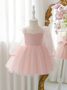 Cute & Elegant White Mesh Dress