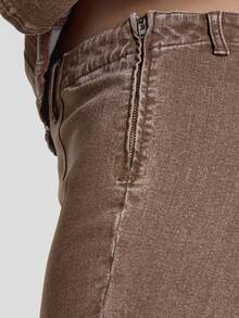 MUSERA Jeans con detalle de costura lavada y vuelo, con cremallera lateral para salir, parte de un armario cápsula para fiestas, eventos festivos, noches de fiesta - Marrón - Ver 6