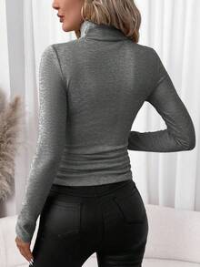 SHEIN Clasi 女士厚高领汗衫，秋冬百搭 - 彩色 - 查看 2