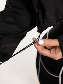 Eassivo جاكيت رياضية كاجوال للنساء بسحاب أمامي وأكمام طويلة بلون أحادي