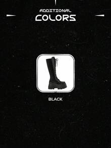 ROMWE Grunge Punk 女式深色朋克哥特式交叉绑带靴，皮革表面派对长靴，带扣带马靴，过膝高筒靴，万圣节