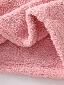 Baby Girl Pink Plush Rabbit Applique Pink Striped Plush Pants Long Sleeve Pajama Set Fleece Pajamas Plush Bunny Pattern Pajamas Winter Loungewear - Baby Pink - View 6