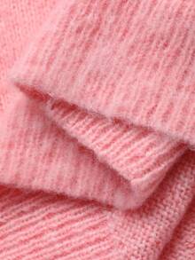 DAZY Women's Loose Fit Crew Neck Casual Sweater, Autumn/Winter - Pink - View 7