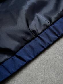 Manfinity EMRG Áo khoác nam dài tay có mũ trùm đầu họa tiết khối màu đơn giản, mùa thu - Màu xanh lam - Xem 7