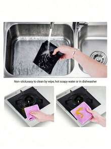 4/8pcs Gas Stove Anti-Fouling And Anti-Oil Pads Washable Cleaning Pads Burner Protection Pads Dirt-Resistant And Heat-Resistant Pads Material Gas Stove Protection Pads Suitable For Household Gas Stoves Household Supplies