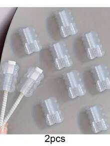 10 Pcs ABS Resin Cable Sleeves: Protect Your Cables From Breakage And Disconnection,Instant Style - Clear - View 9