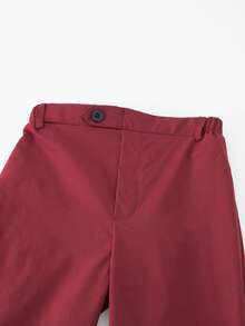 SHEIN 4 件套青少年男孩高端优雅时尚正式西装套装，适合宴会、婚礼、舞台表演、主持人、四季绅士装。包含：西装外套 + 修身背心 + 纯白长袖衬衫 + 休闲裤 - 酒紅色 - 查看 7