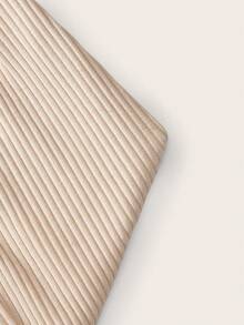 SHEIN ICON Solid Fuzzy Trim Open Front Crop Fall Clothes Women Jacket - Apricot - View 4