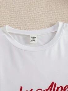 2件套少女舒适简约印花长袖上衣和格子裤睡衣套装 - 彩色 - 查看 8