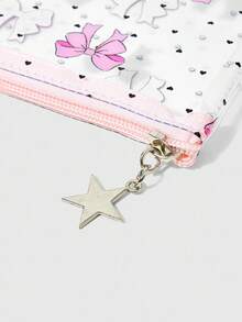 ROMWE Kawaii 1pc Transparent PVC Bow Polka Dot Fashion Cosmetic Bag 1263600 - Baby Pink - View 5