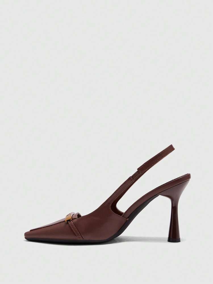 CUCCOO BIZCHIC Women's Fashion Black Patent Leather Slim High Heel Pumps, Suitable For Commuting, Dates, Gatherings, Parties And Other Occasions Valentine's Day - Brown - View 10