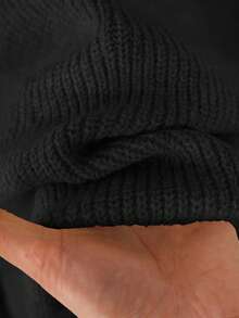 CosyJoli Plus Size Casual Round Neck Fitted Embroidered Floral Pullover Sweater/Winter