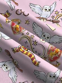 HARRY POTTER X SHEIN Women's Casual Owl Print Hoodie Sweatshirt, Autumn