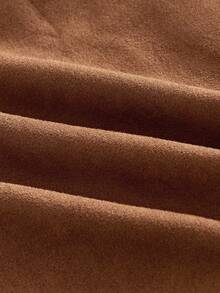 Manfinity VCAY Men's Casual Solid Color Long Sleeve Shirt, Versatile For Autumn - Brown - View 7