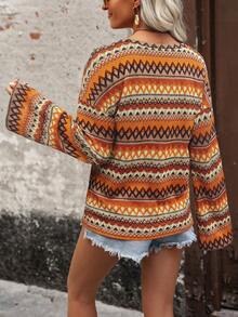 EMERY ROSE Áo thun hở vai họa tiết sóng nhiều màu dành cho nữ - Nhiều màu - Xem 2