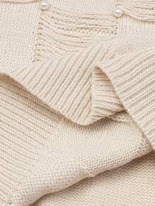 Manfinity Hypemode Sweater Kasual Pria Longgar Leher V dengan Dekorasi Mutiara Imitasi, Musim Gugur/Musim Dingin, Atasan Lengan Panjang - Aprikot - View 6