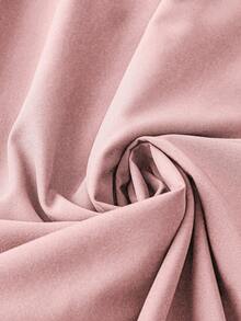 DreamSkyne Đầm chữ A dài tay xếp ly cổ tròn màu trơn cỡ lớn cho nữ, mùa thu - Bụi hồng - Xem 3