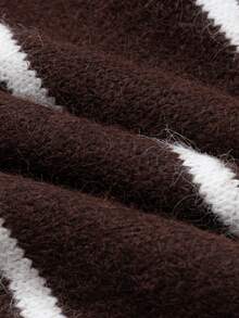 Resyla 休闲条纹舒适百搭通勤上衣 - 咖啡棕 - 查看 5