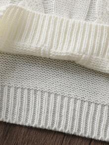 Bébé Filles Couleur Unie Style Vintage Manches Longues Pull Tricoté Col Roulé, Cou Chaud, Décontracté et Confortable, Convient pour la Maison, les Sorties, les Vacances, Noël, Halloween, les Fêtes du Nouvel An, Automne/Hiver