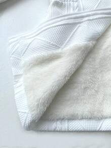 Young Girl Fuzzy Trim Hooded Thermal Lined Coat Without Sweater - White - View 8