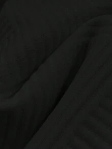 GlowEve 女士纯色落肩长袖休闲抽绳卫衣，秋冬款 - 黑色 - 查看 6
