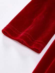 SHEIN Váy ngắn nữ, hở vai, trễ vai, dáng rộng, thắt nơ, thích hợp cho tiệc tùng, Giáng sinh, Thu/Đông - Đỏ - Xem 7