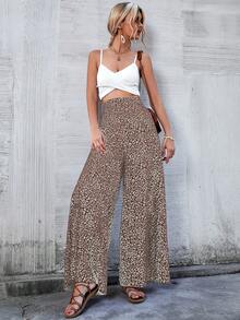 Breezaya All-Over Print High Waist Casual Versatile Wide Leg Pants