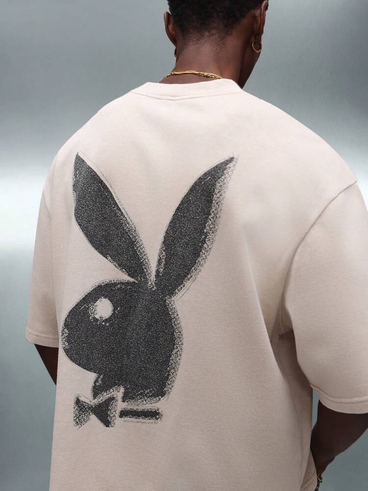 PLAYBOY X SUMWON バニープリントバックデザイン クルーネック 半袖 クロップドフィット グラフィックTシャツ