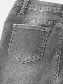 2件套青少年男童时尚休闲Y2K复古酷炫街头返校学院风简约镂空破洞磨边基础舒适蓝黑弹力修身牛仔裤柔软日常穿着秋冬派对居家街头风破洞牛仔裤修身破洞牛仔裤 - 彩色 - 查看 3