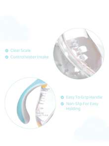 TOM & JERRY X SHEIN 260 毫升/8 盎司防漏硅胶吸管婴儿吸管杯，带可拆卸手柄，方便清洗，Tritan - 淺藍色 - 查看 5