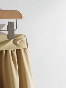 GlowEve 女士秋冬户外/办公室商务休闲连衣裙，金属扣领带蝴蝶结优雅通勤时尚精致郁金香裙 - 卡其色 - 查看 3