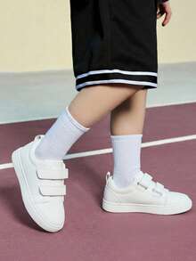 JNSQ 一双四季皆宜的女童白色PU基础休闲运动鞋，耐穿轻便。 - 白色 - 查看 2
