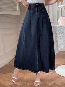 Dazy Tall Tall Women's Regular Waist City Casual Denim Skirt - Dark Wash - View 6