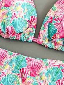 Bellisia 2pcs Women Bikini Set, Casual Shell Pattern, Suitable For Spring, Summer, Vacation, Beach, Party - Multicolor - View 6