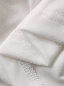 DAZY 2pcs/Set Toddler Boys' Casual Cartoon Print Short Sleeve T-Shirt And Striped Pants Loungewear Set - White - View 8