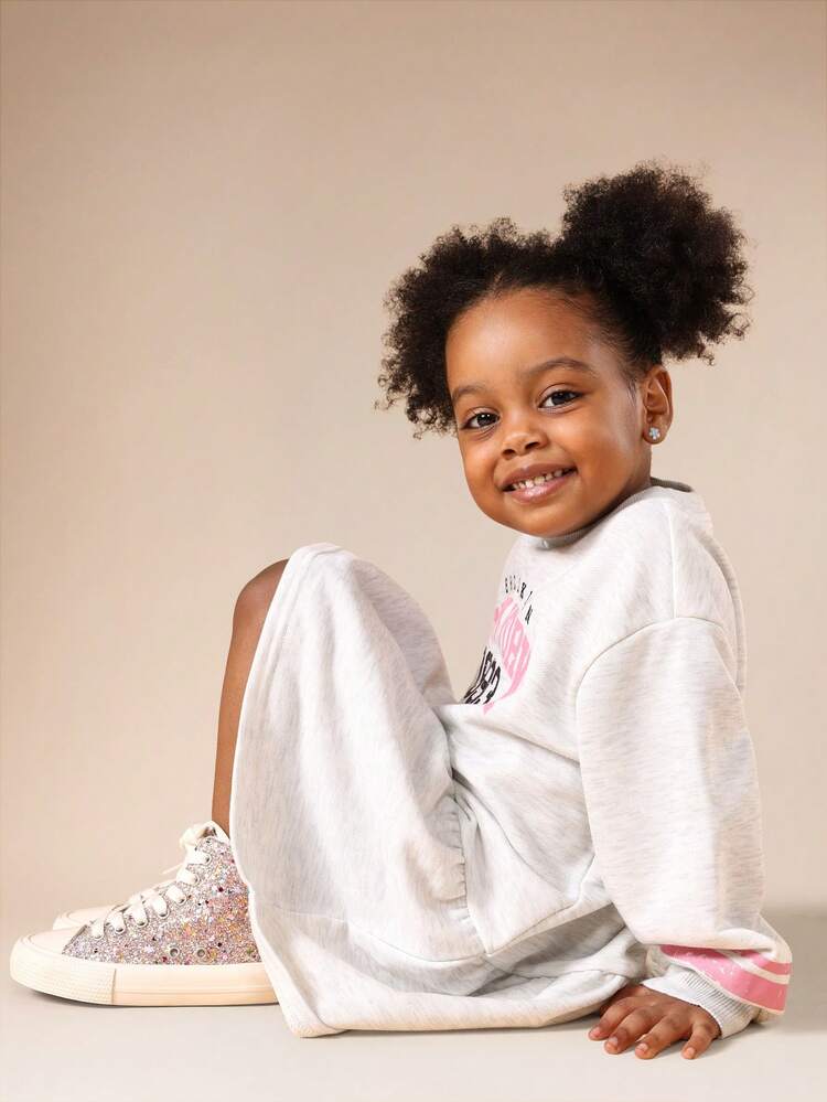 College Style Peplum Sweatshirt Dress With Brooklyn Print